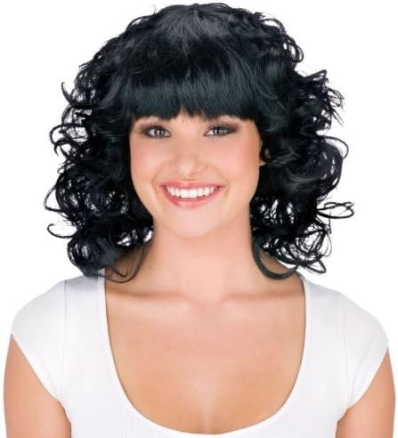 Sexy Black Semi Curly Wig