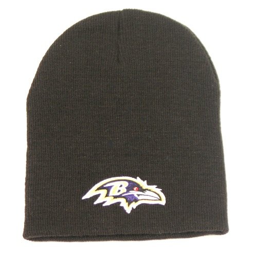 Baltimore Ravens Black Winter Knit Cap: Adult Size (No Cuff)