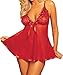 Moonight Sexy Lingerie Babydoll with G-string Thong (5XL, Red)