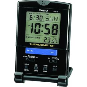 Casio Auto Calendar Thermometer Travel Clock #PQ15-1KP