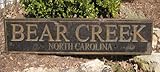 IMAGE OF BEAR CREEK, NORTH CAROLINA - Rustic Hand Painted Wooden Sign - 9.25 X 48 Inches