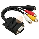 VGA Adapter to TV S-Video RCA Out Cable for PC Video
