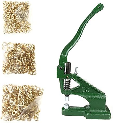 Grommet Machine 3 Die (#0 #2 #4) &amp; 900 Grommets Eyelet Hand Press Tool Banner