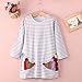 Little Girls Spring Long Sleeve Striped Hedgehog A-line Dress
