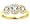 14K Yellow Gold Round Gemstone Trio and Diamond Ring-Aquamarine, size5