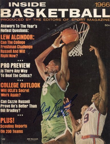 Bill Russell #6 Autographed/Hand Signed 1966 Inside Basketball Boston Celtics Magazine