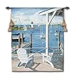 Lighthouse View Tapestry Wallhanging Comea With Wall Hanging Rod and Tassels