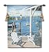 Lighthouse View Tapestry Wallhanging Comea With Wall Hanging Rod and Tassels
