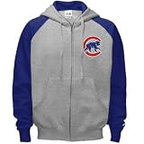 Mens Chicago Cubs Ash Classic Full Zip Hooded Sweatshirt