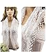 Lace Tassel Sheer Burnt-out Floral Print Triangle Mantilla Scarf Shawl Neck Wrap white