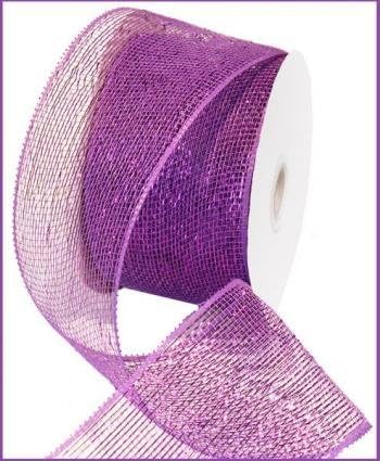 4inch PURPLE METALLIC DECO MESH RIBBON
