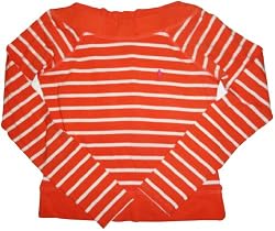 Girl's Ralph Lauren Polo Long Sleeve Shirt Orange with White Stripes Size XL(16)