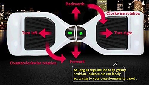 A-Lighting Auto Two-wheel Smart Self Balancing Scooters Drifting Board with LED Light Skateboard Electric Unicycle for Kids & Adults -White