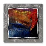 30x30 Pol Ledent abstract water color oil painting metal wall art, modern home decor, metal wall sculpture, contemporary wall art