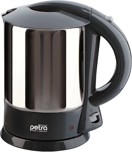 Petra WK 185.26 Cordless WasserKocher 1 l, Edelstahl-Topf, Wasserstandsanzeige innen, 1800 W Silbergrau