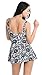 MiYang Women's Bowknot Printing Skirt Spa Swimsuit Padded Bathing Swimwear, Navy(one piece), X-Large(US Size14-16)