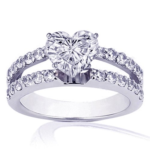 1.40 Ct Heart Shaped Diamond Engagement Ring 