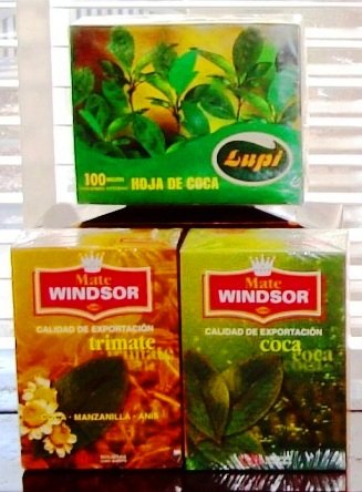 Trimate Windsor, Coca Tea Windsor, Mate De Coca Lupi, Gift Set 100 Bags Each by Hansa, Improal