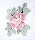 Quilt Blocks Stamped Poly Cotton-Red Rose