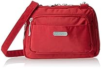 Baggallini Triple Zip Crossbody Travel Bag, Apple, One Size
