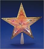 Laser Gold Edge Star Christmas Tree Topper With Multi-Colored Lights
