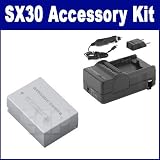Canon PowerShot SX30 IS Digital Camera Accessory Kit includes: SDNB7L Battery, SDM-198 Charger