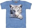 The Mountain Resting Tiger White Short Sleeve Tee T-shirt