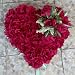 Silk Sympathy Flowers - Heart in Red