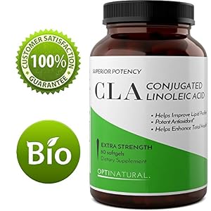 Conjugated Linoleic Acid - Best CLA Weight Loss Complex - Natural way to Lose + Suppress Appetite + Boost Energy + Metabolism - Pure Safflower Oil Fat Burner Pills for Men + Women - Opti Naturals