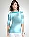 bebe Logo Stripe Boatneck Top