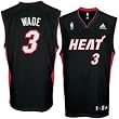adidas Miami Heat #3 Dwyane Wade Black Replica Basketball Jersey