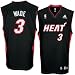 adidas Miami Heat #3 Dwyane Wade Black Replica Basketball Jersey