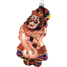 Pornaments Joker Stroker - Fou de Noel - boule de Noel �rotique - env. 16 cm long - souffl�e � la bouche et peint � la main