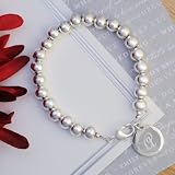 Personalized Silver Bead Bracelet