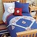 Kids Blue Baseball Boys Quilt Bedding - Twin Quilt (Baseball) 86 x 66