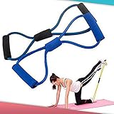 Training Resistance Bands Rope Tube Workout Exercise for Yoga 8 Type Fashion Body Fitness (Random Colour)