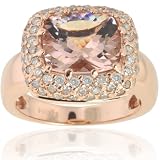 Michael Valitutti 14K Pink Gold Morganite & Diamond Ring - SIZE 8