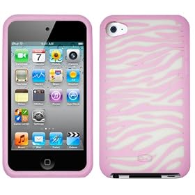 Silicone Skin for Ipod Touch 4th Generation (Baby Pink Zebra)