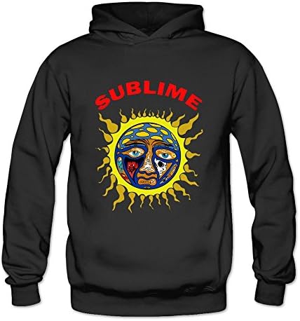 HLING Women's Sublime Crying Sun Custom Sweatshirt Hoodie Black L
