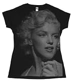 Marilyn Monroe Stipple Dots Art Profile Juniors Babydoll Soft T-Shirt