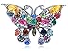 Alilang Silvery Tone Rainbow Multi Colored Rhinestone Butterfly Insect Bug Wings Brooch Pin