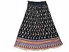 Black Maxi Skirt Boho Hippy Floral Printed Crinkle Long Skirts for Womans