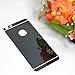 Mcoolbo Electroplating Mirror Effect Screen Tempered Glass Screen Protector Whole Body Protection Anti Scratches [Front and Back] for iPhone 6 & iPhone 6S 4.7inch (Black)