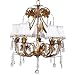 Gold Five-Arm Ballroom Chandelier with Ivory Shades