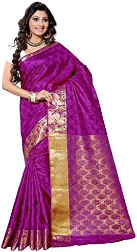Alankrita Self Design Kanchipuram Art Silk Emboss Tissue Pallu Saree Mejanta Color