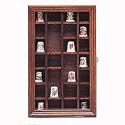 Wood Collector Wall Mount Thimble Glass Cabinet Case