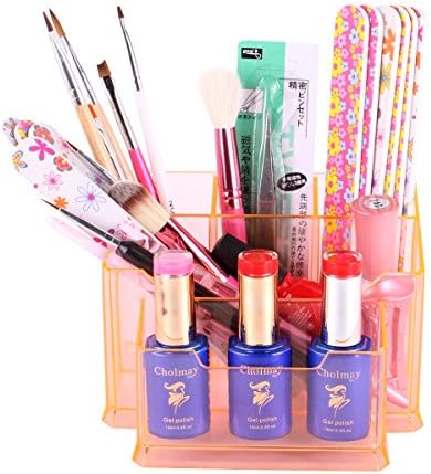 YESURPRISE New Makeup Nail Art Tool Acrylic Storage Display Stand Organizer Case Holder Box Orange