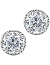 2.00 Ct Round H/I I1 Diamond 925 Sterling Silver Stud Earrings