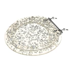 Deluxe Plastic Toilet Seat with Metal Hinges, Silver Foil by Ginsey