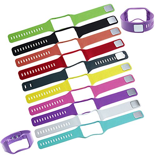 Rubber samsung Gear band,Egeek Silicone Wristband/Watchband For Samsung Galaxy Fit Gear S R750 Bracelet Smart Wristband/Wireless Activity/Watch Strap/Sport Bracelet/Sport Band Watch Replacement with Metal Clasps (10pcs)